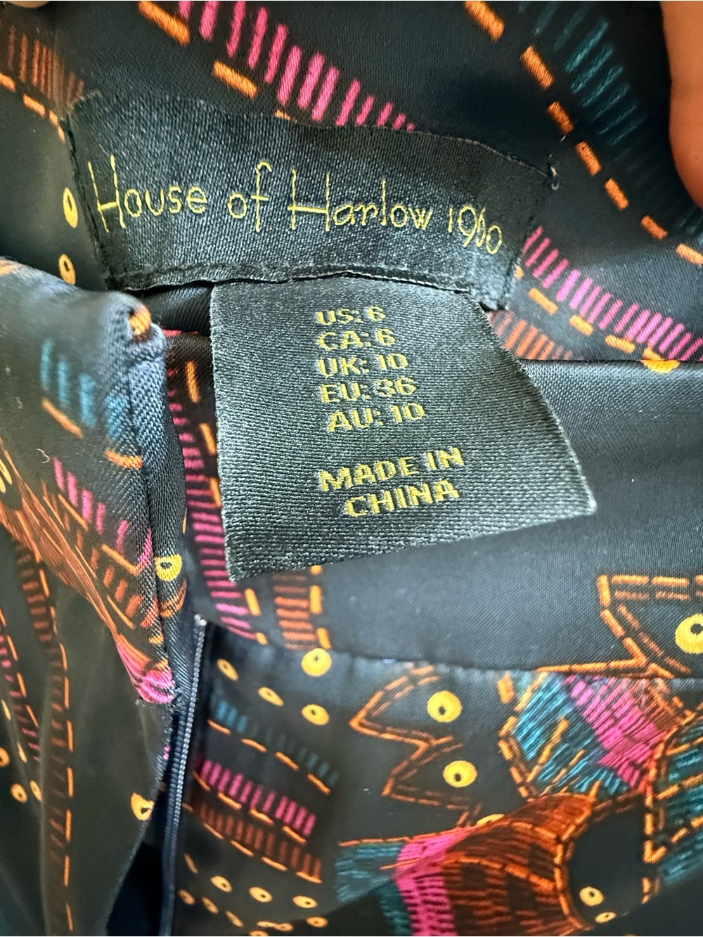 House of Harlow 1960 Navy Wide-Leg Printed Palazzo Pants - Picture 3 of 12